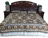Indian Bedspreads Authentic Handloom Block Print Bedding Bed Cover