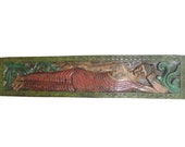 India Art Headboards Wall Panel Reclining Buddha Hand Carved Wall Panel