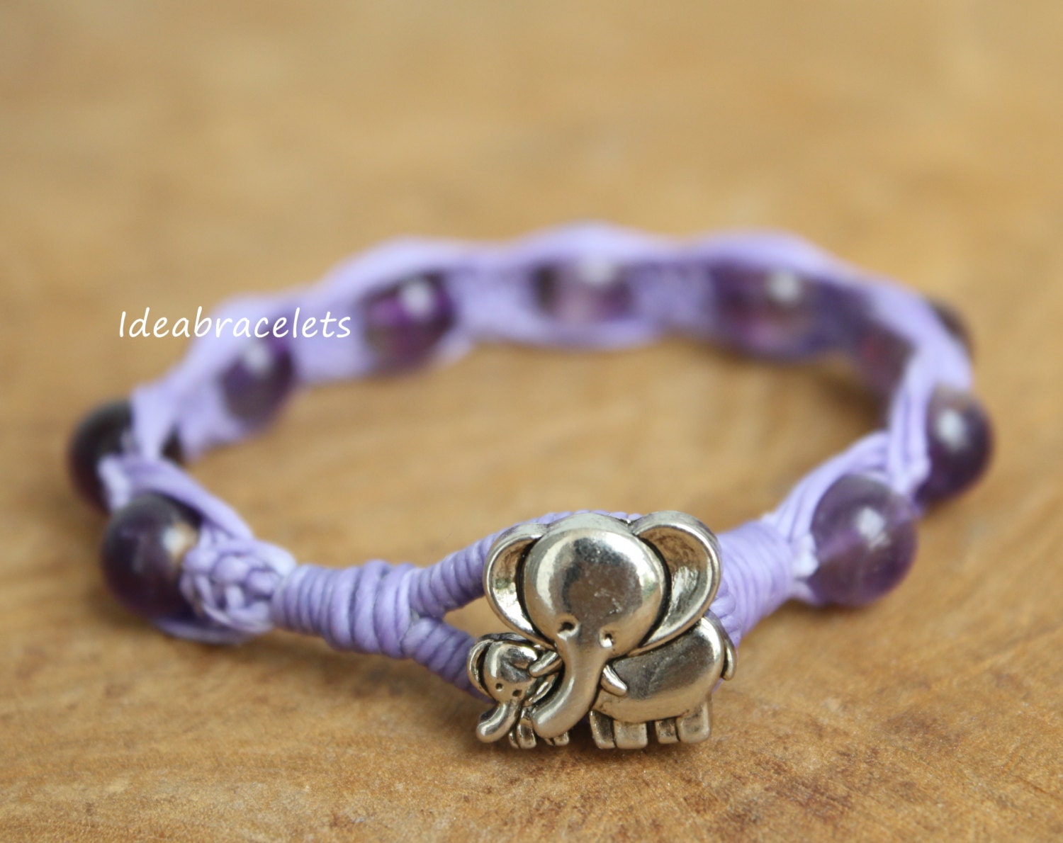 Elephant Bracelet Amethyst Bracelets Birthday Gift Gemstone