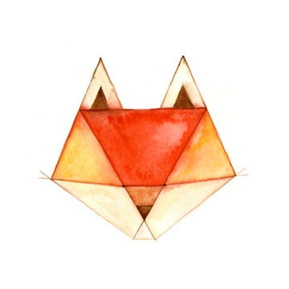 Geometric Animals Fox Print