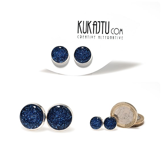 Glitter Stud earrings Blue Glitter Stud Sparkle Jewelry Party