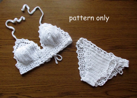 Crochet pattern for sexy bikini 4 SIZES Instant Download