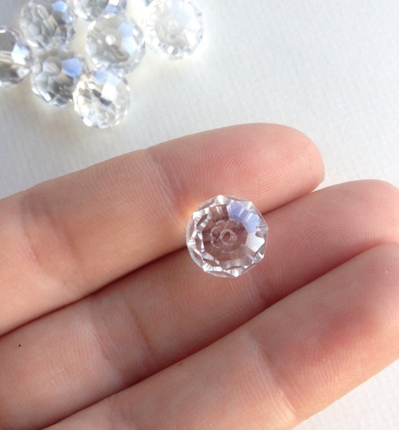 Large Rondelle Crystal Beads 12 pcs by BohemianBeading on Etsy