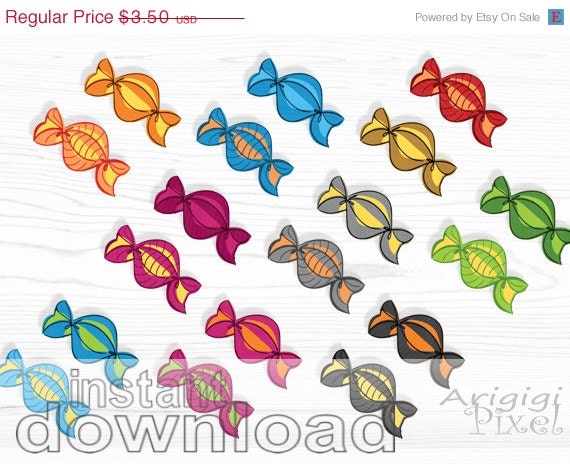 ON SALE 70 % OFF instant download, colorful candies, clip art set, small bussines use, scrapbooking digital elements, candy clipart, Png fil Il_570xn