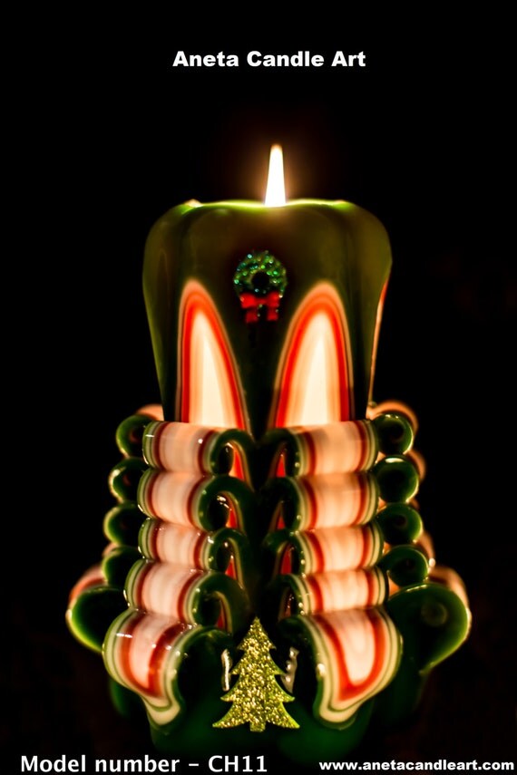 Christmas Carved candles 7 inch