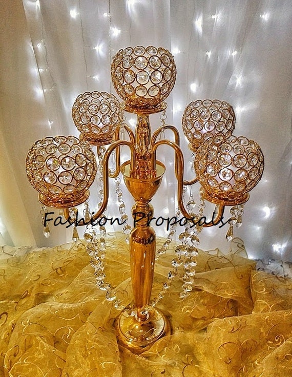 10 Wedding Gold Crystal globe candelabra 5 by FashionProposals