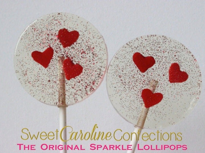 Red Heart Lollipops Red Sparkle Lollipops Lollipops Wedding