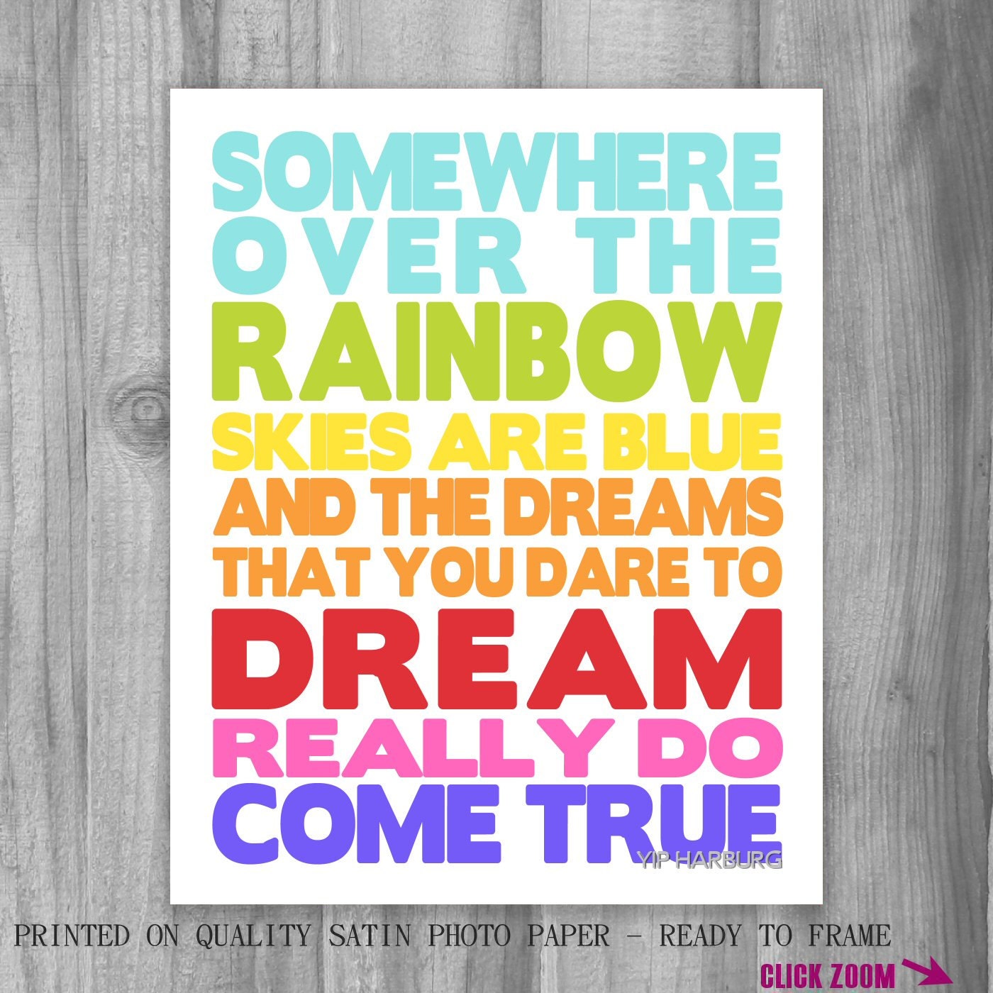 Somewhere Over the Rainbow Print Poster Art Inspirational