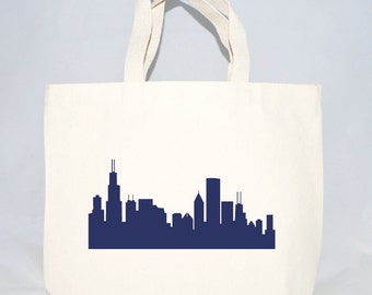 Chicago Skyline Wedding Favors - Cu stom Screen Printed Canvas Tote ...