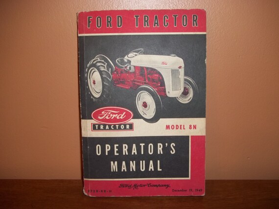 Ford 8n tractor operator manual