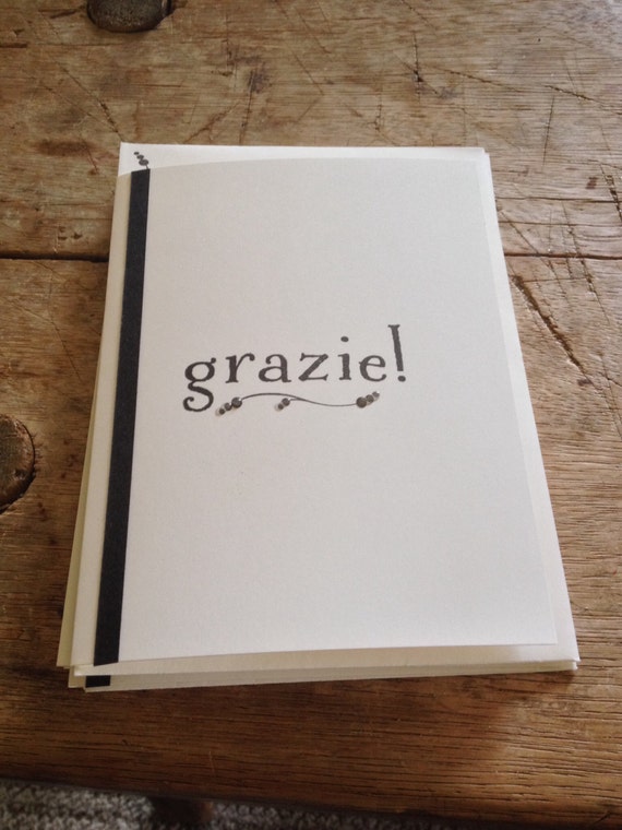 Items similar to Italian greeting card grazie thank you card Italian ...