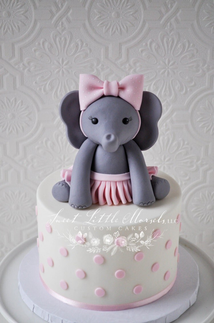 The Original Baby Girl Elephant Cake Topper by SweetLittleMorsels