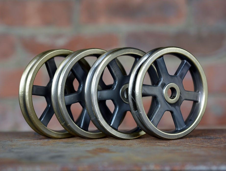 Pulley Wheels Set of 4 Antique Brass Iron Pulley Metal