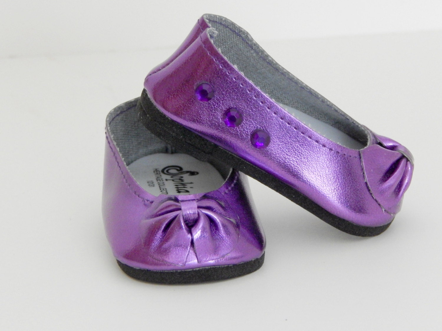 Purple Doll Flats Doll Shoes 18 inch Doll Shoes Doll