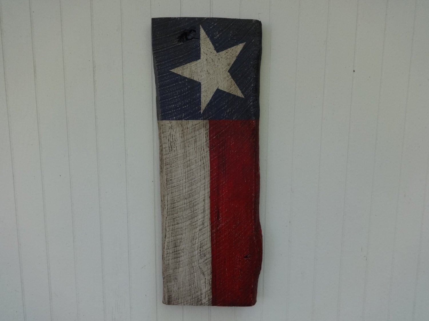 Vertical Texas State Flag on one piece of 150 year old solid