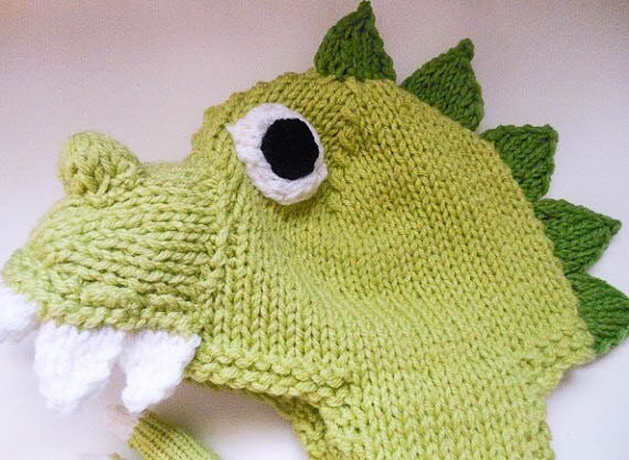 Knitting Pattern Animal Hat Dinosaur Hat Dragon Hat ...