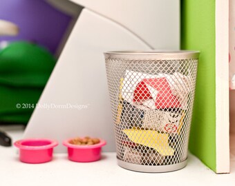 American Boy Doll or Girl Doll House Food Accessories Furniture - TRASH WASTE CAN for 18 inch Doll Candy Store, Bedroom, Kitchen or Bakery