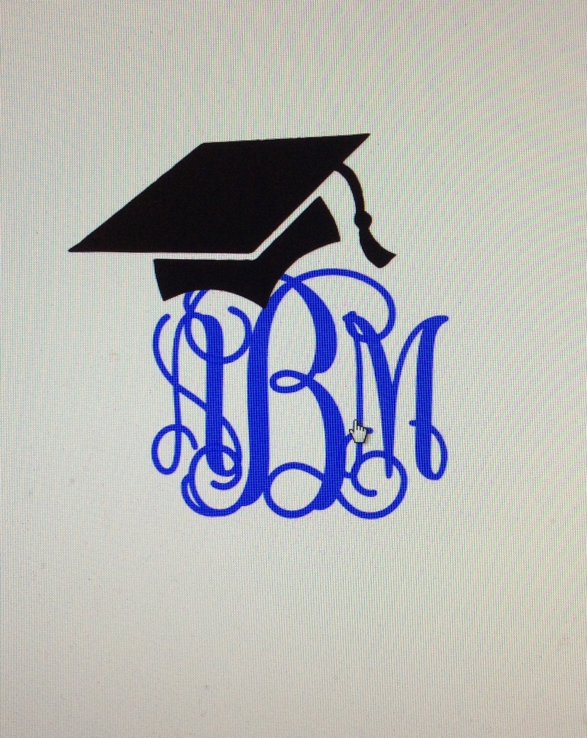 Graduation Cap Monogram Vinyl Transfer by JudysJewelsandMore
