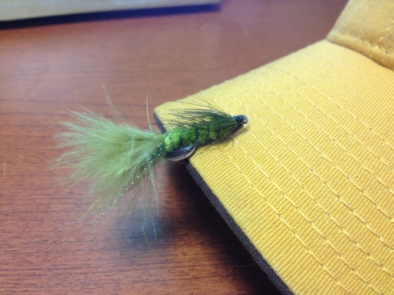 Green Wooly Bugger Hat Clip