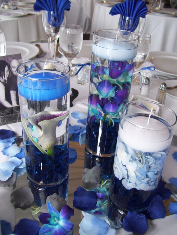 6 Royal Blue Floating CandlesAvailable in 20 Colors