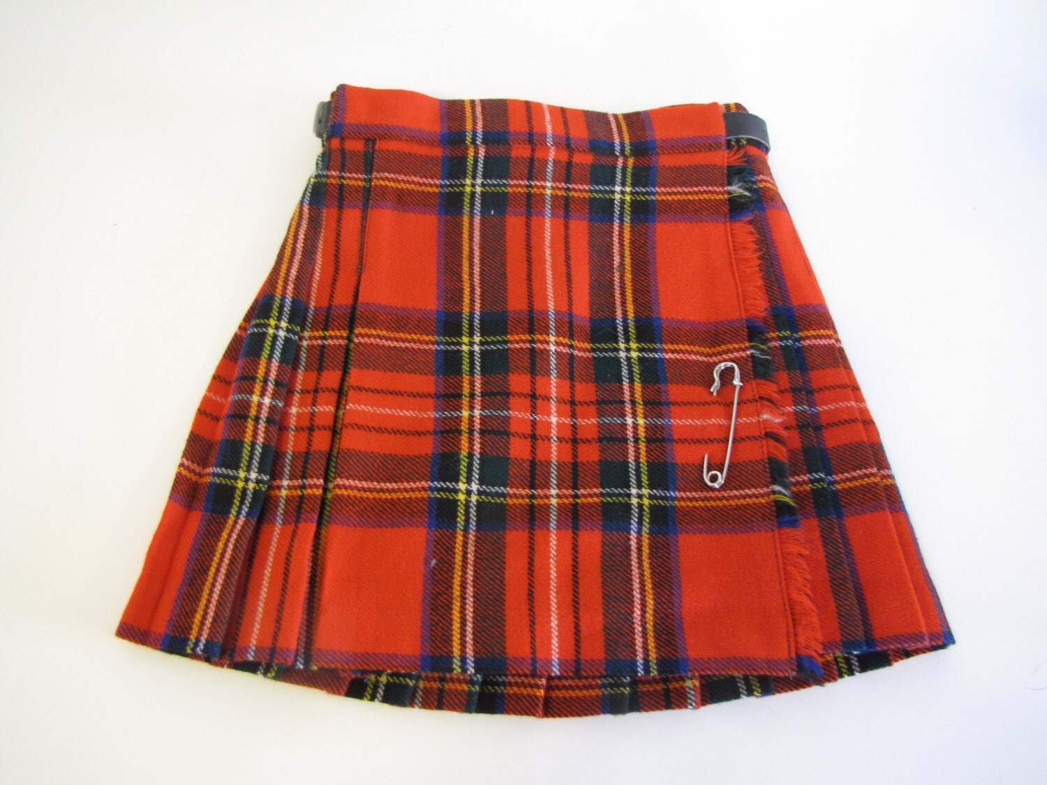 Vintage Toddler Girl Red Plaid Pleated Skirt age 4