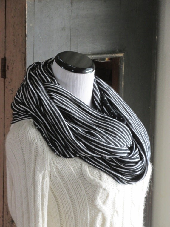 Black & White Dots/Stripes Jersey Knit by HannahsHomestead2