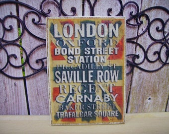 London Miniature Wooden Plaque 1:12 Scale for Dollhouse