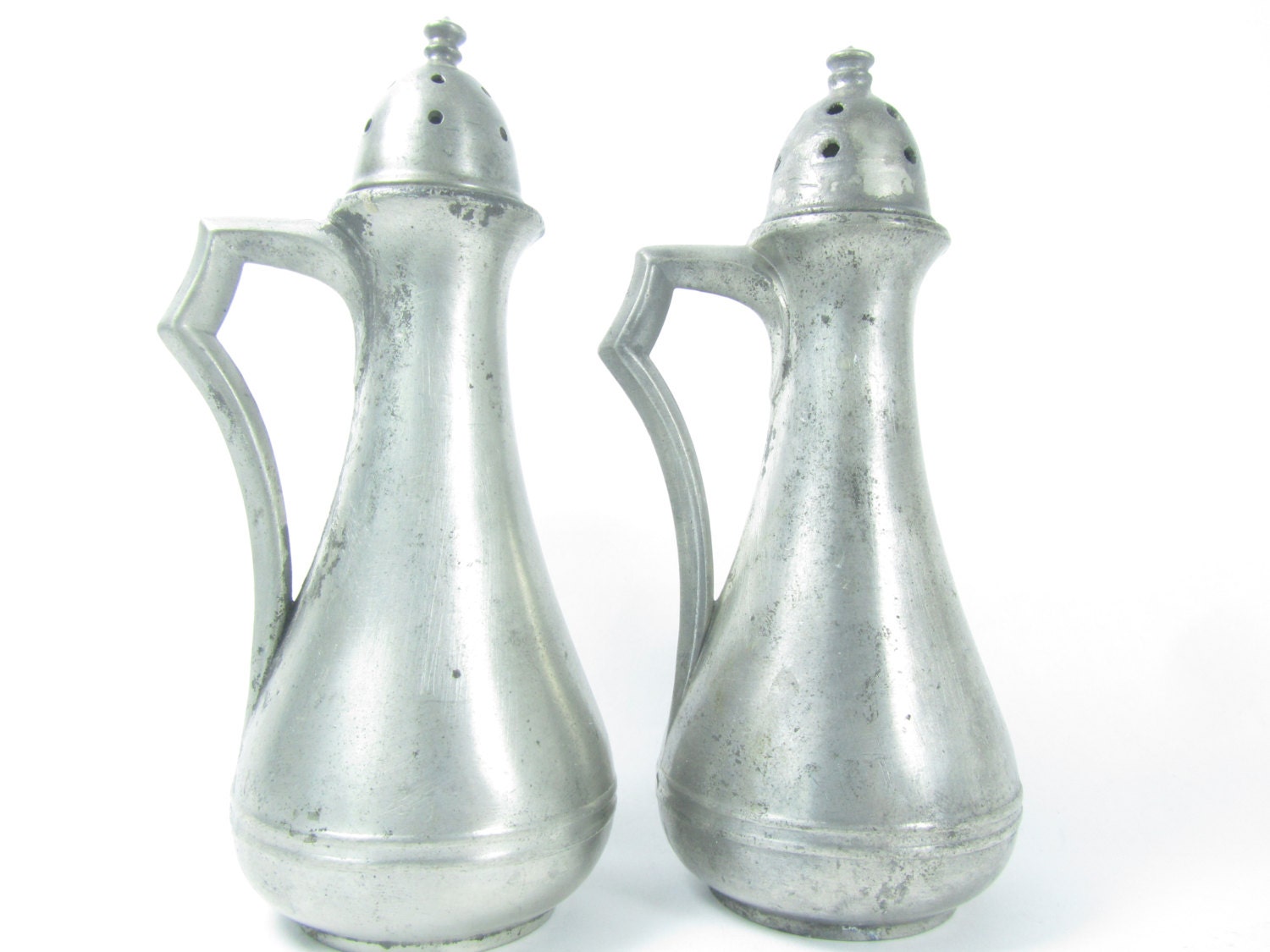 Vintage Pewter Salt and Pepper Shaker Collectible