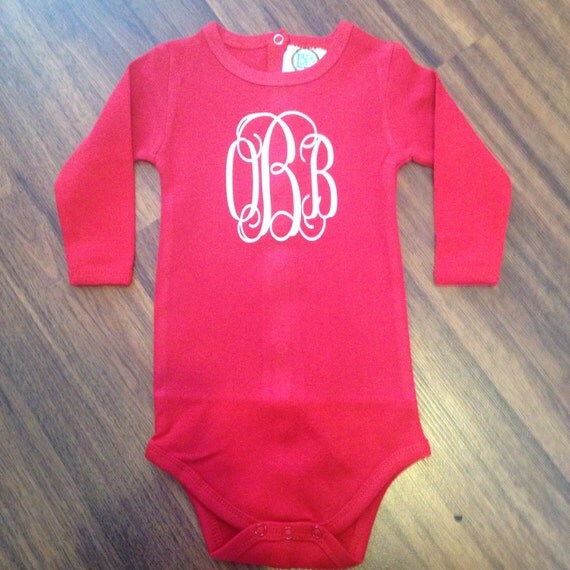Items similar to Monogrammed infant bodysuit on Etsy