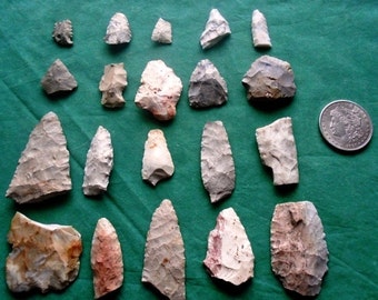 Indian Artifact - Qty. 20 Heartbreakers from Marshall County A-12232014