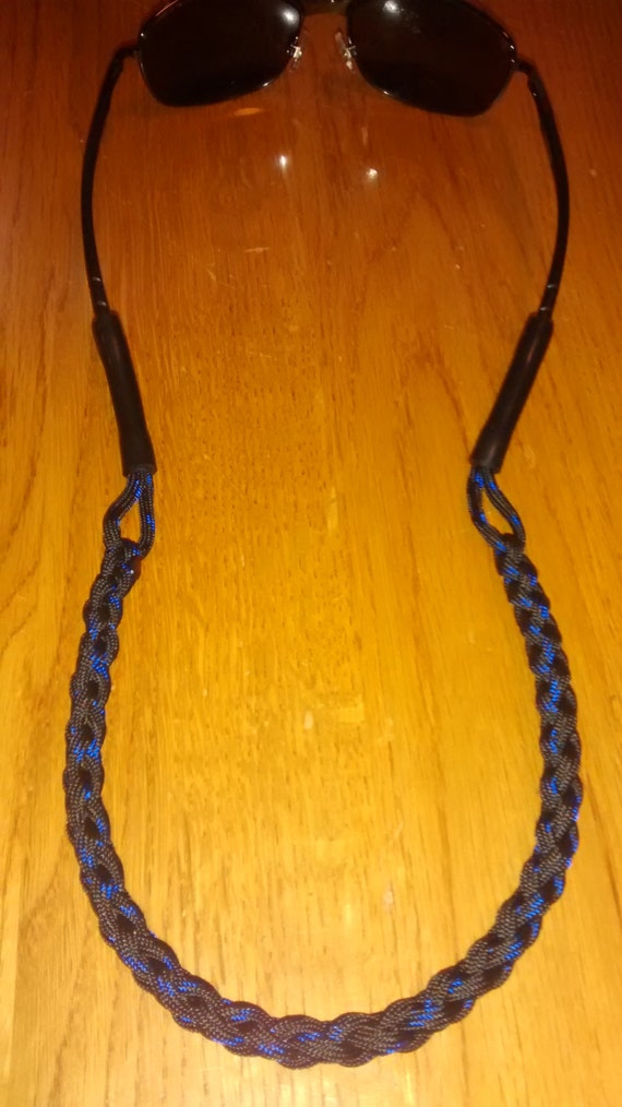 Thin Blue Line Paracord Sunglass leash Retainer Croakie Strap