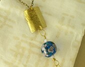 BACK2SCHOOL SUPER SALE:  Asia-inspired Brass and Lampwork Glass Necklace