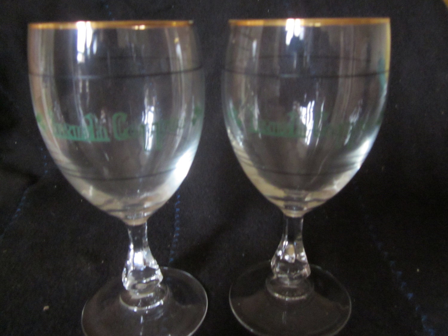 Vintage Irish Coffee Glasses Set Of Two Gold Trim And Marked 9721