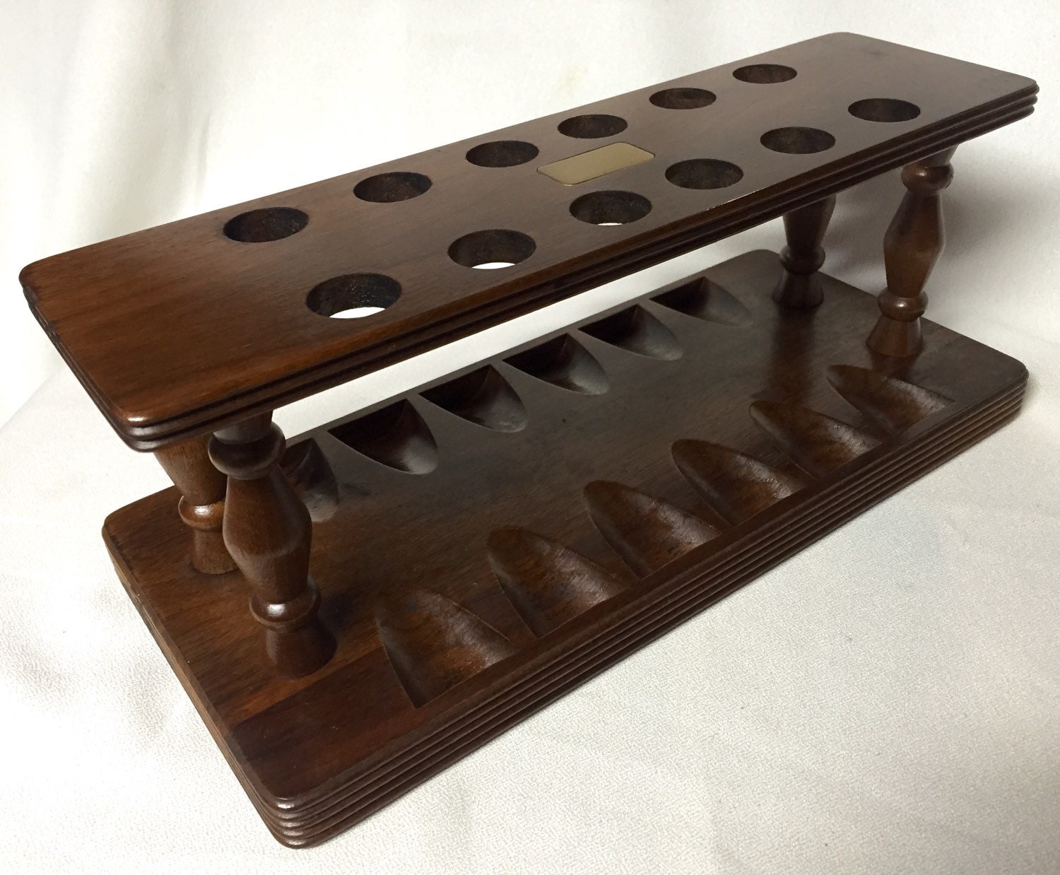 Vintage Pipe Rack Solid Wood 12 Pipes by RANDOMONIUMM on Etsy