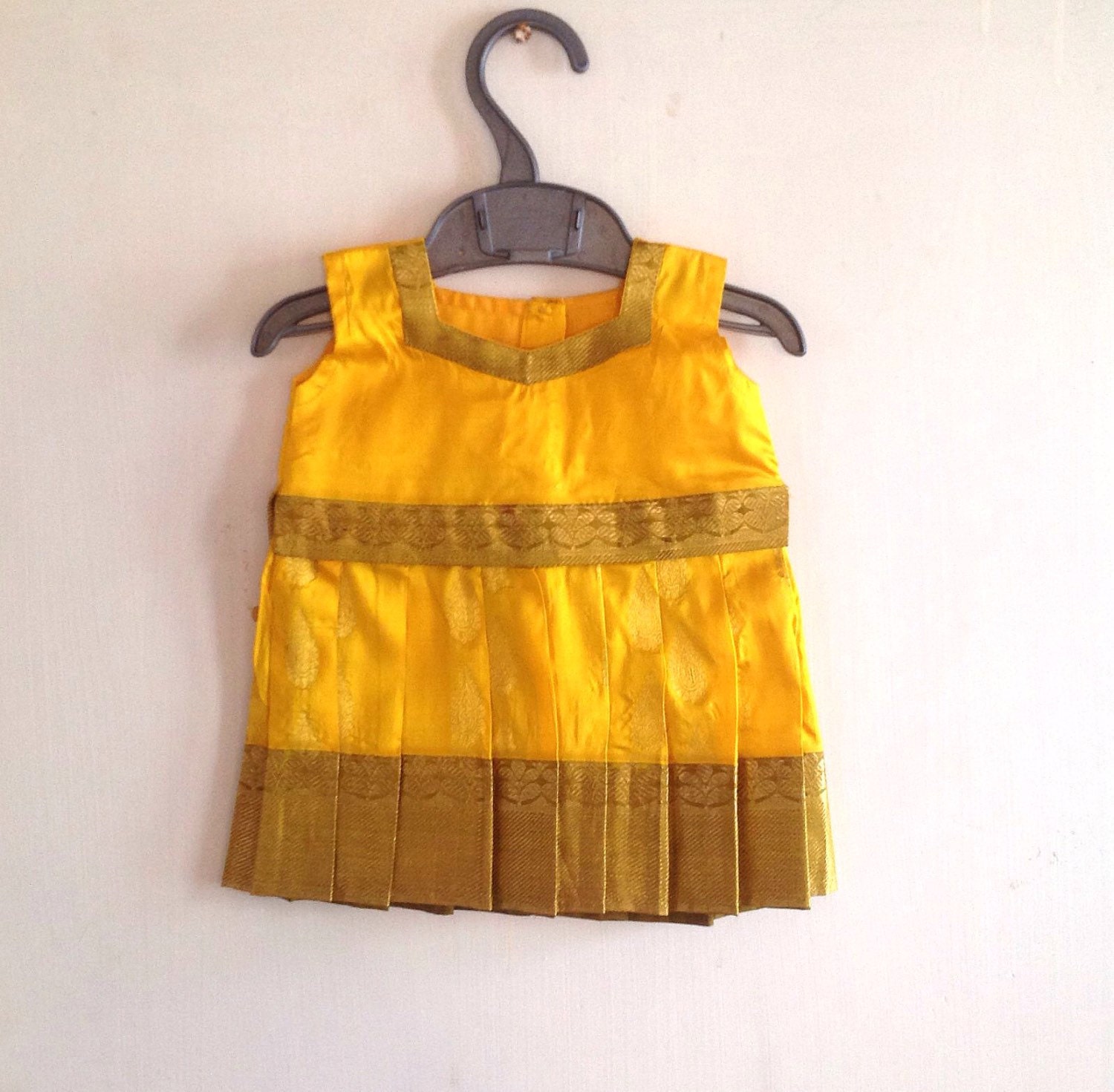 Infant and toddler kachipuram pattu pavada dress south indian