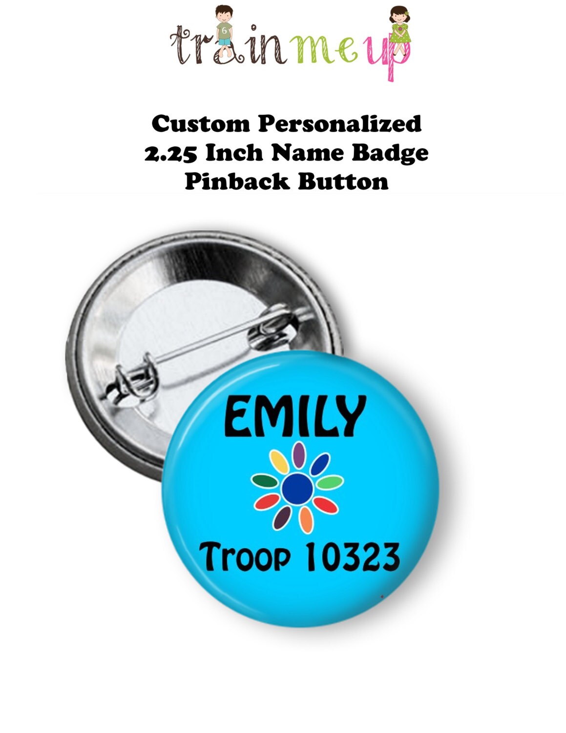 Daisy Scout Name Badget Button Name Tag Girl Scouts by TrainMeUp