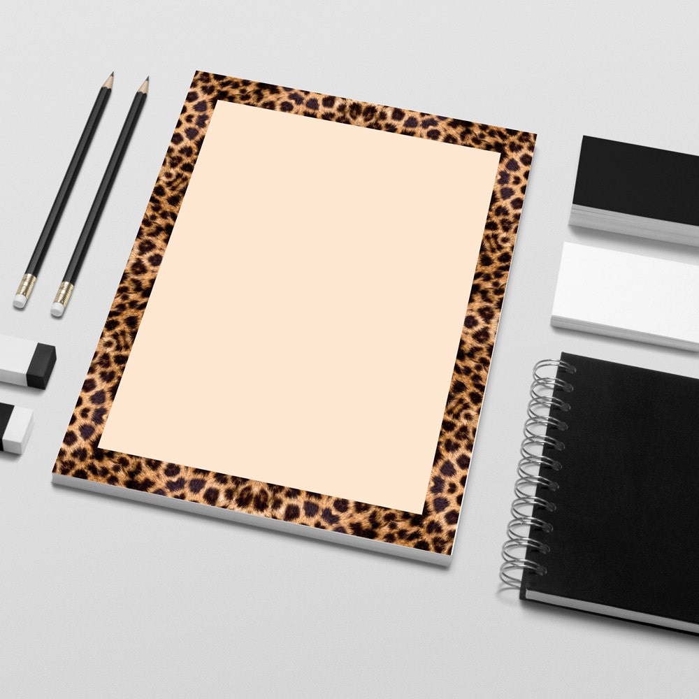 Stationery Printable Leopard Print Border by PineAndBerryShop