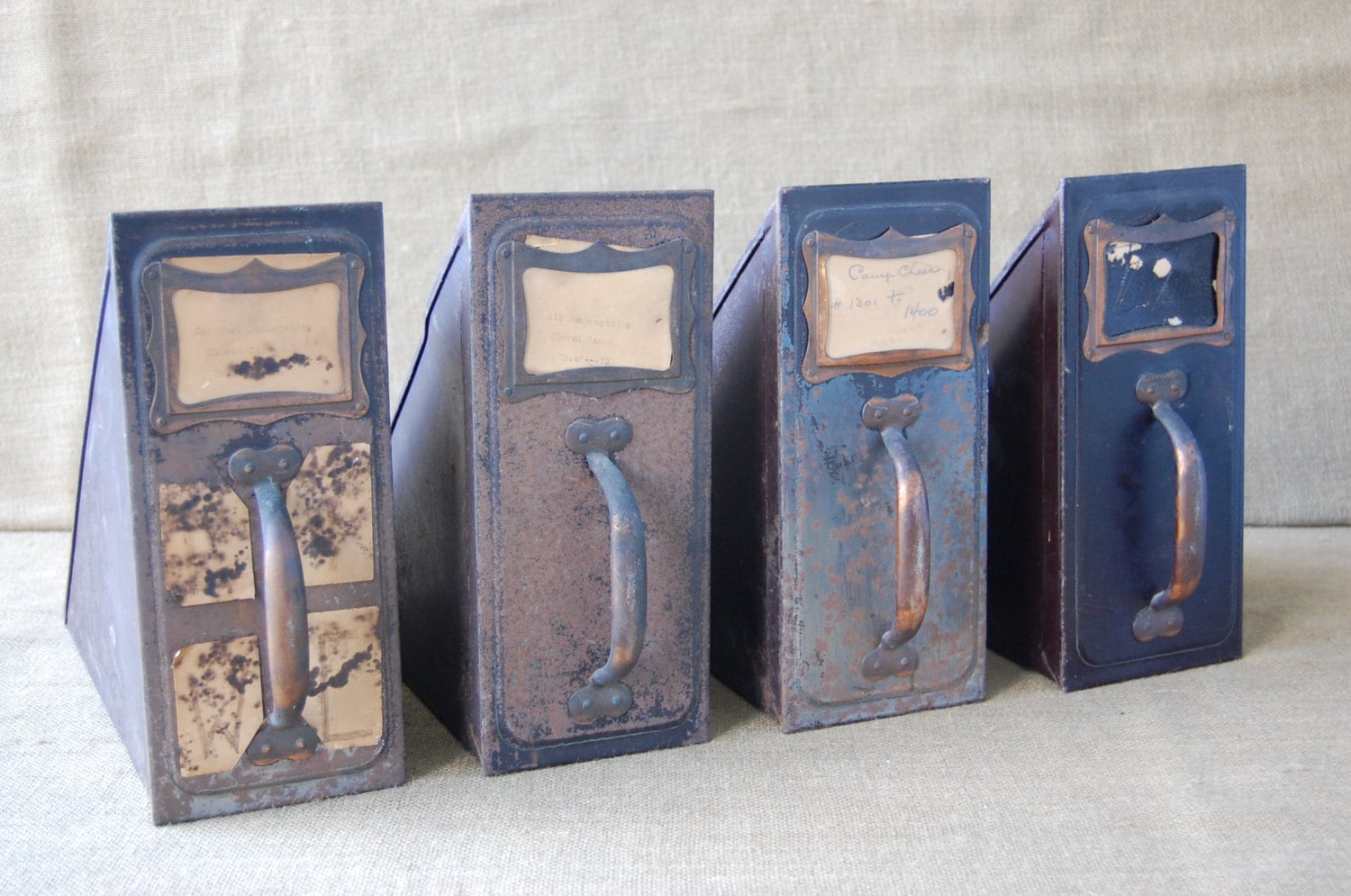 Industrial Vintage File Box, Bank file box, vintage metal storage