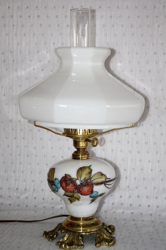 Items similar to Vintage L.G. Wright Early American Large Hurricane Lamp, Brass Base, Brass ...