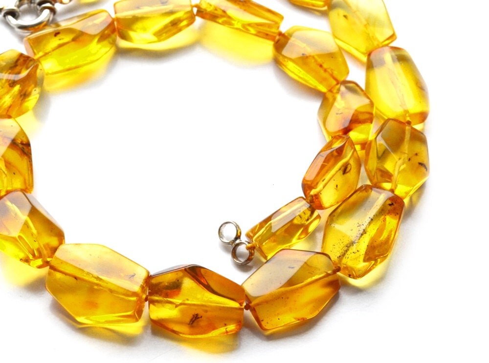 Baltic amber Insect Inclusion necklace Yellow Beads by