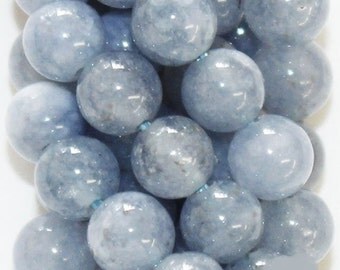 Aquamarine Beads - Round 6 mm Gemstone Beads - Full Strand 15", 60 beads
