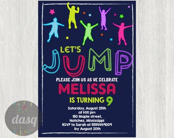 jump invitation - Bounce house invitation - trampoline party invitation - trampoline invitation - trampoline birthday invitation