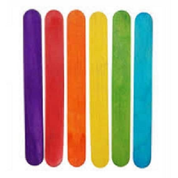 100 JUMBO Wood Colored Popsicle CRAFT STICKS by 