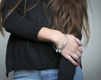 Stacking bangles Silver, Thin silver stacking bangle, Silver Bangle bracelet, silver stacking bracelet set, minimalist bracelet silver