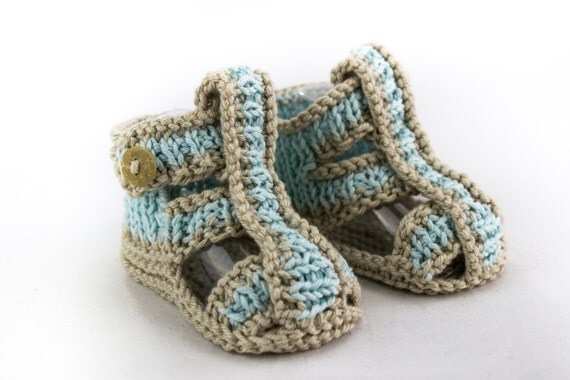 KNITTING PATTERN Baby Boy Sandal Pattern Roman Sandal