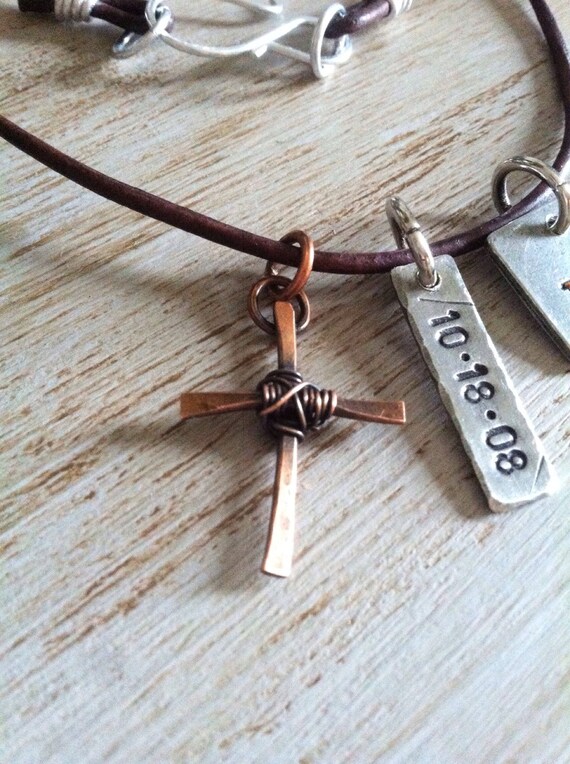Personalized Mens Necklace Mens Cross Necklace Mens Cross