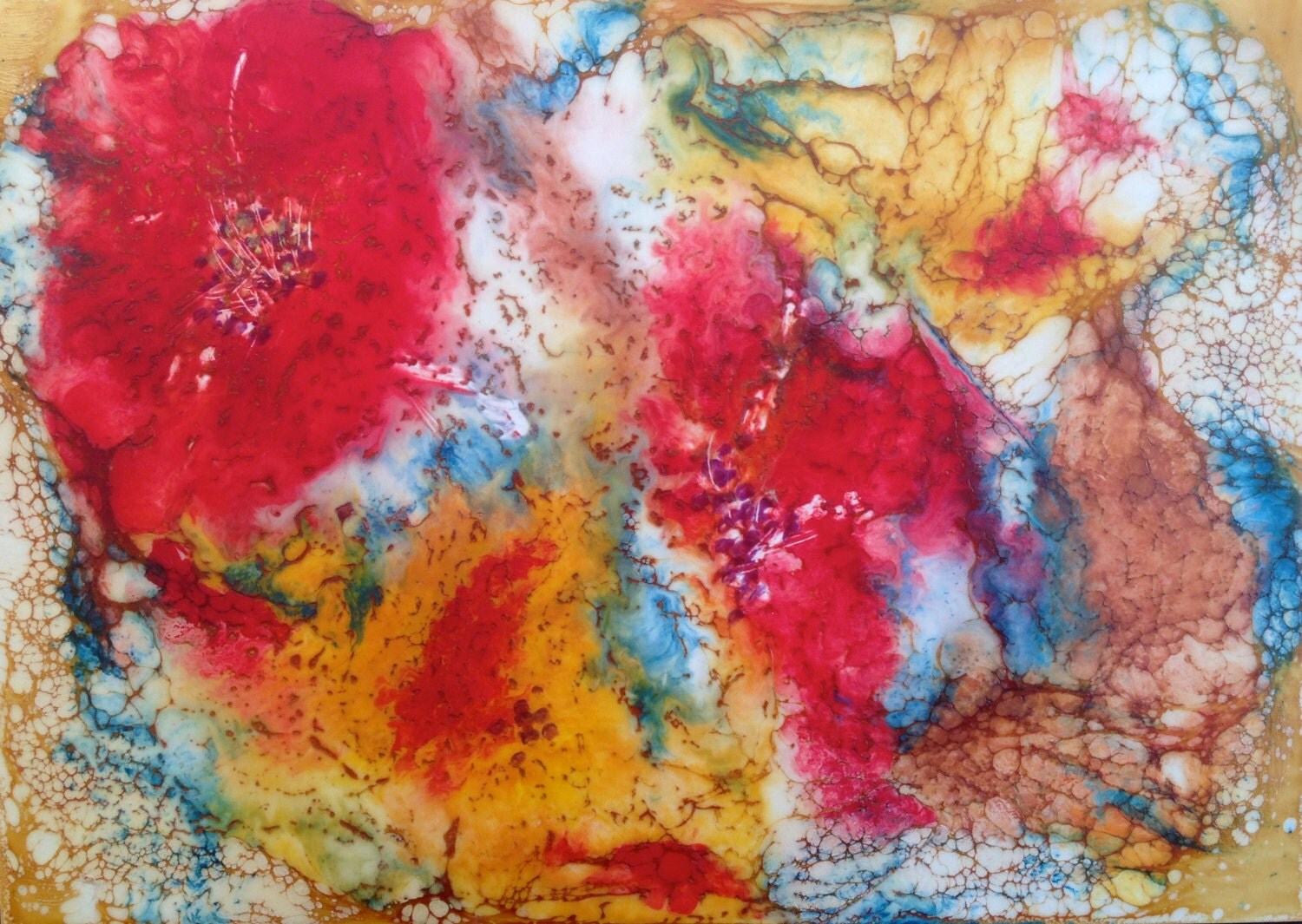 Original encaustic art painting on board by KozieUp on Etsy