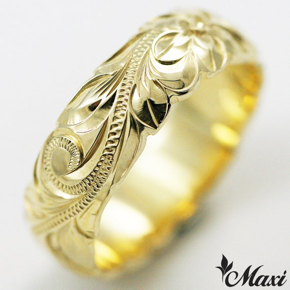 Hawaiian Jewelry 14k Gold Hawaiian Traditional Ring by MaxiHawaii