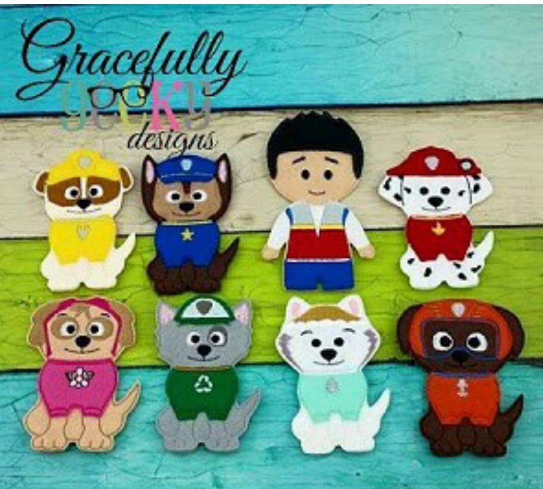 ON SALE Paw Patrol Finger Puppet by EmBugHandCrafted on Etsy
