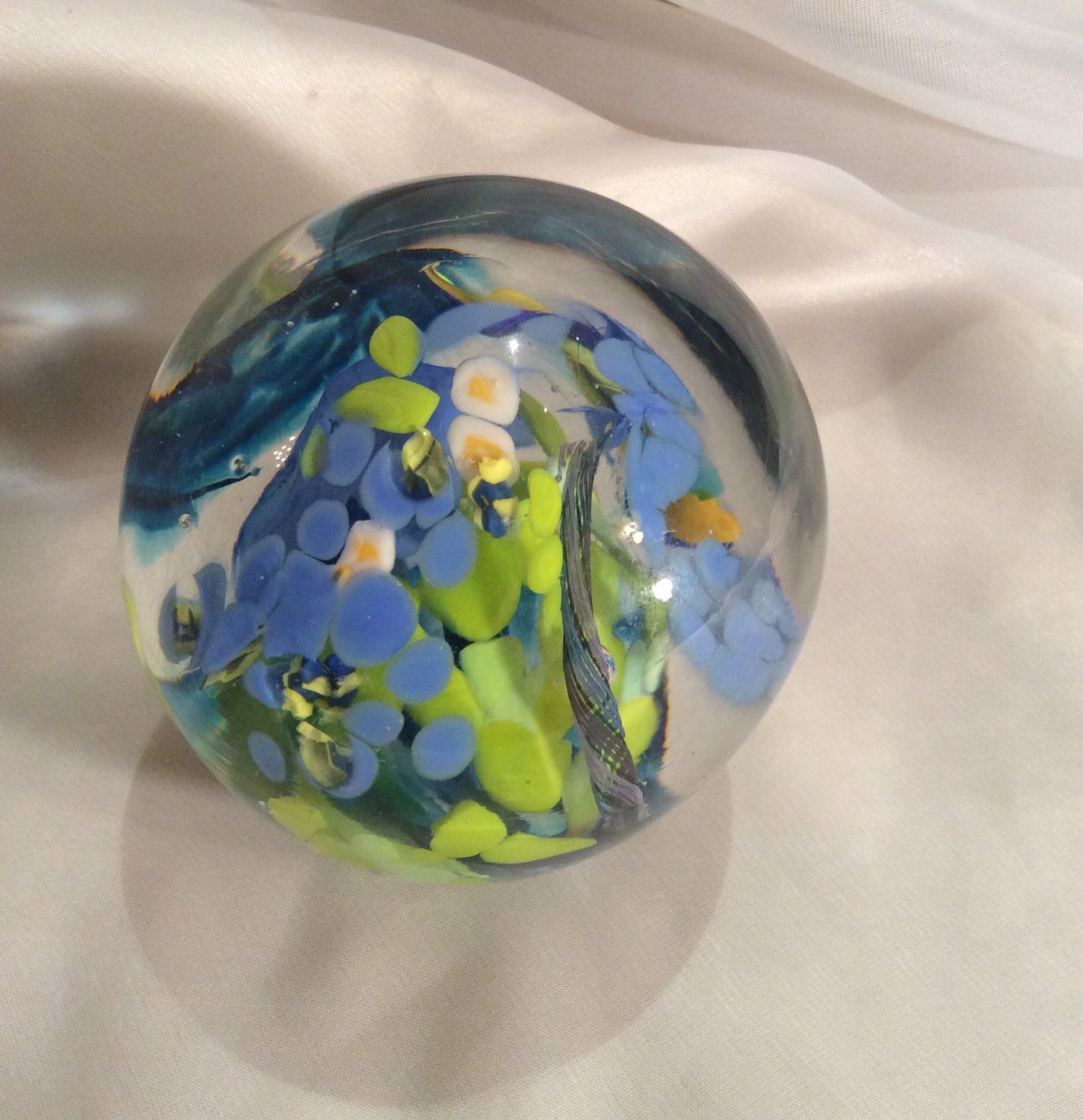Hand Blown Art Glass Paperweight. Unique Glass by MoltenColor